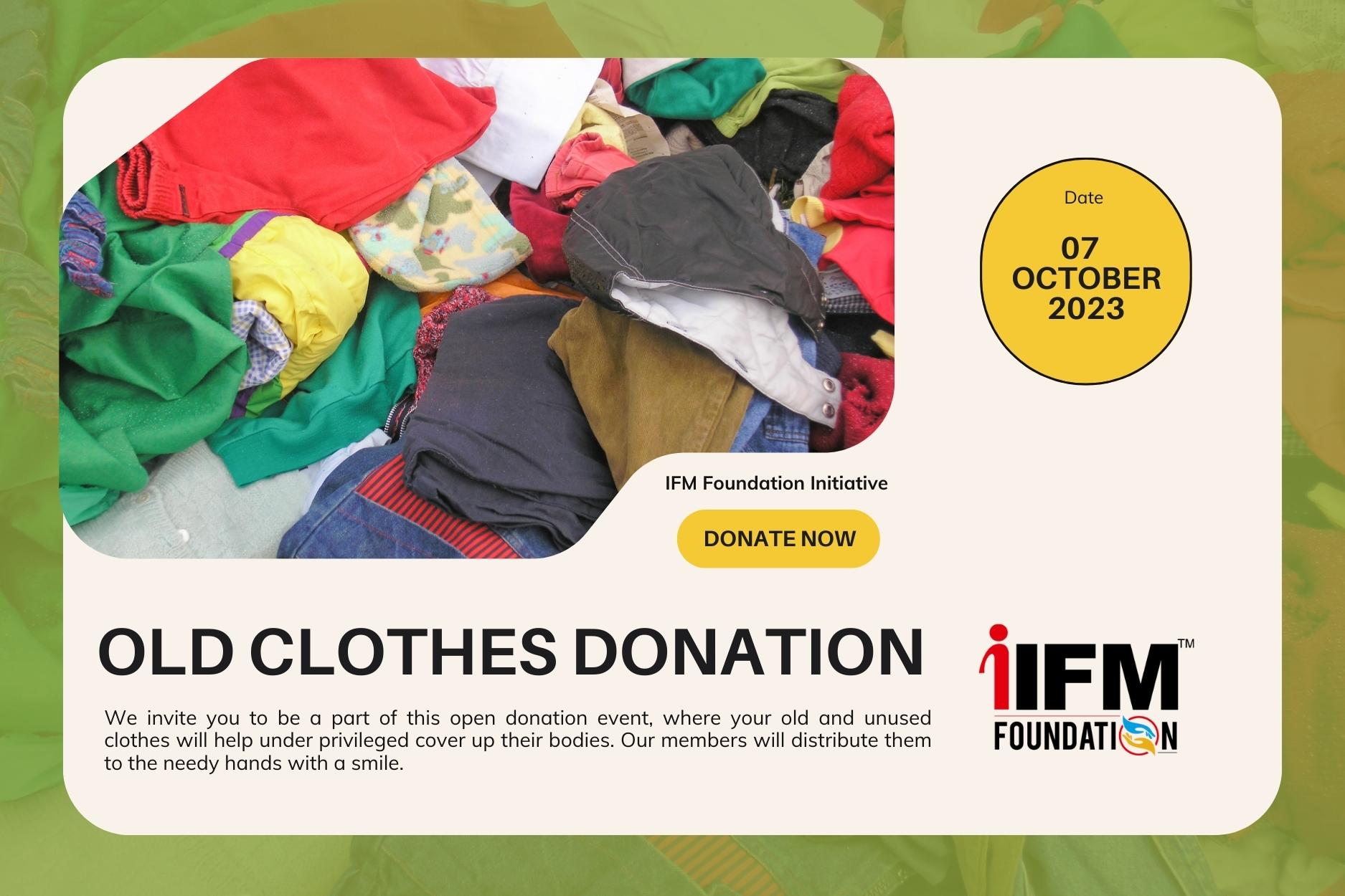 OLD CLOTHES DONATION OCTOBER 2023